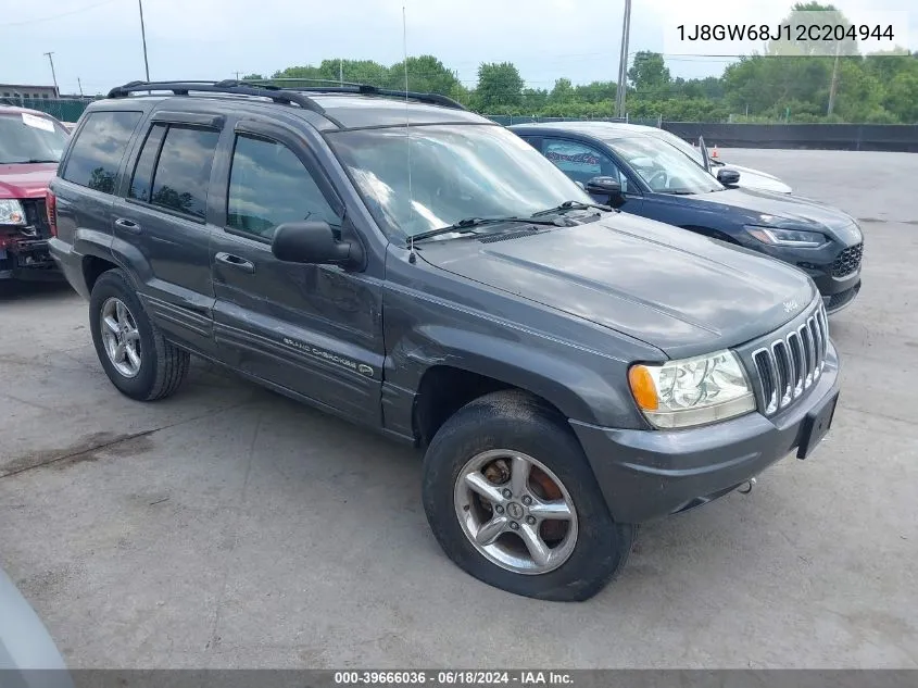 2002 Jeep Grand Cherokee Overland VIN: 1J8GW68J12C204944 Lot: 39666036