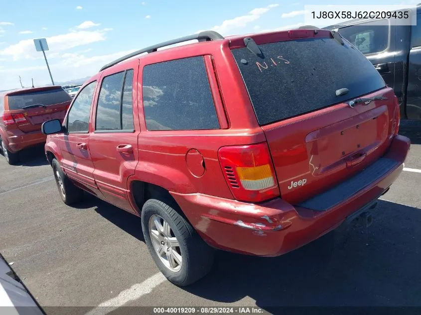 2002 Jeep Grand Cherokee Limited VIN: 1J8GX58J62C209435 Lot: 40019209