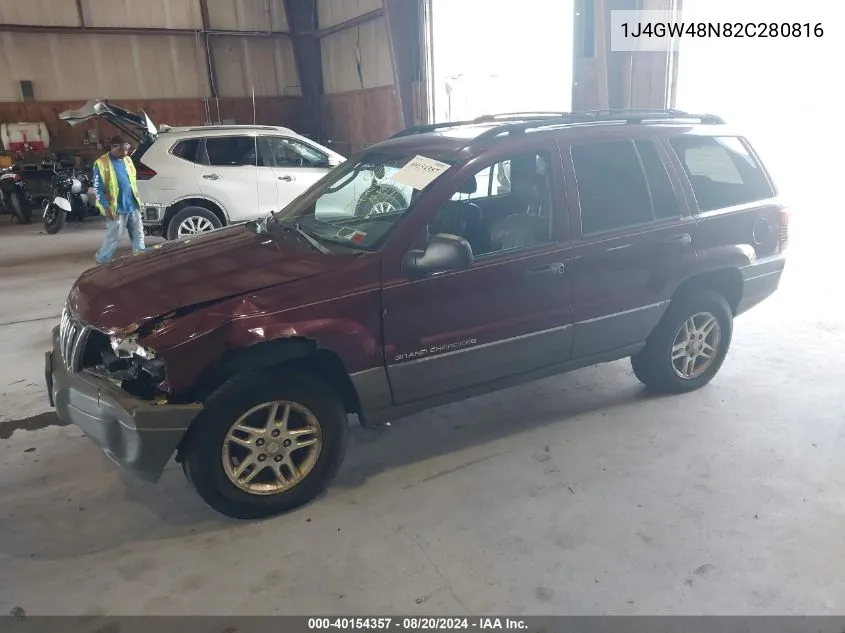 2002 Jeep Grand Cherokee Laredo VIN: 1J4GW48N82C280816 Lot: 40154357