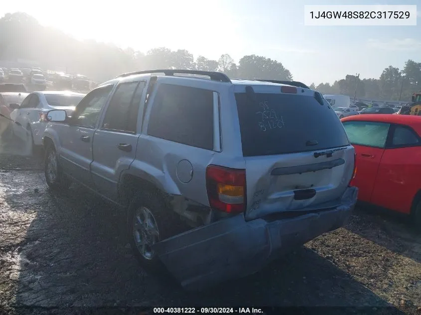 2002 Jeep Grand Cherokee Laredo VIN: 1J4GW48S82C317529 Lot: 40381222