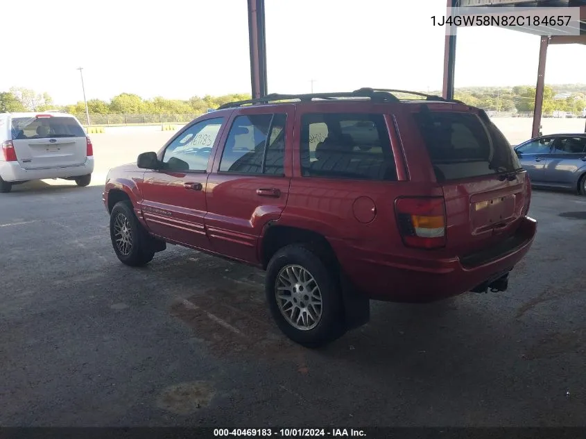 1J4GW58N82C184657 2002 Jeep Grand Cherokee Limited