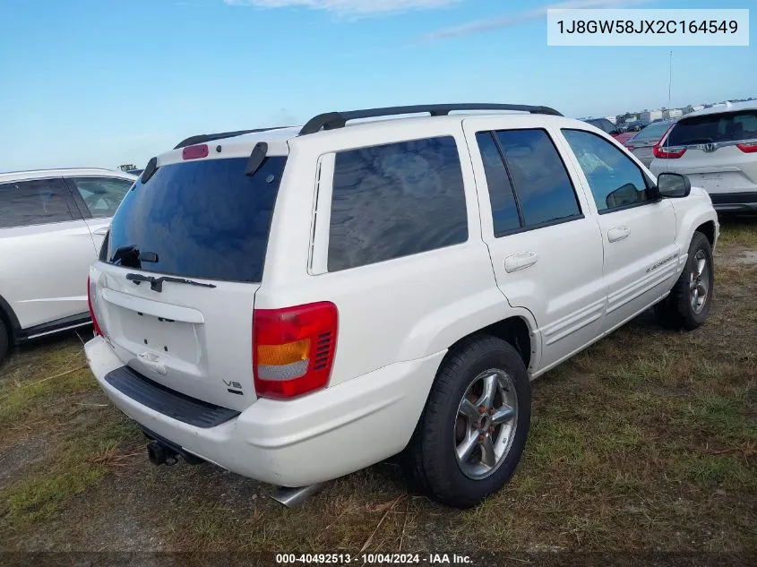 2002 Jeep Grand Cherokee Limited VIN: 1J8GW58JX2C164549 Lot: 40492513