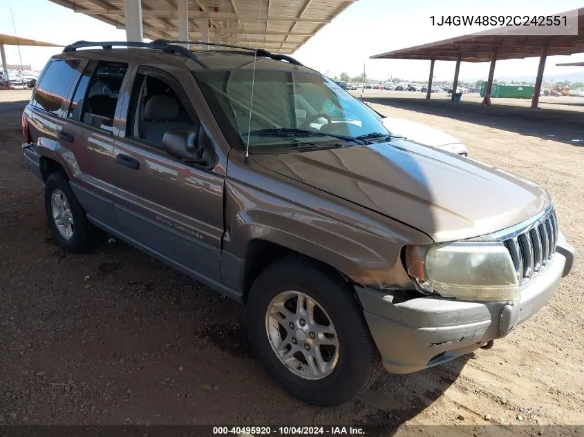 2002 Jeep Grand Cherokee Laredo VIN: 1J4GW48S92C242551 Lot: 40495920