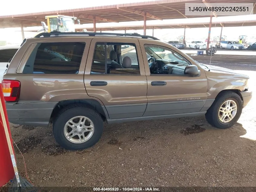 2002 Jeep Grand Cherokee Laredo VIN: 1J4GW48S92C242551 Lot: 40495920