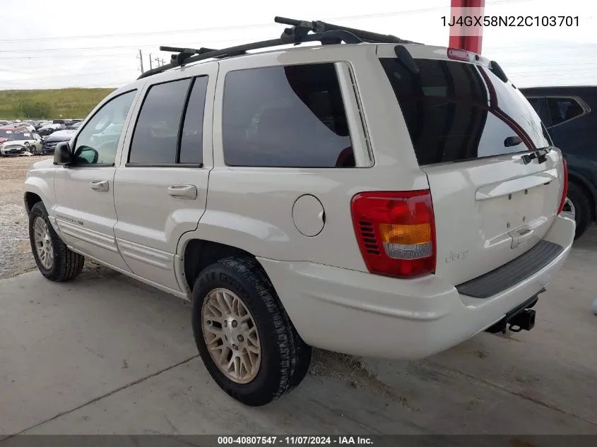 2002 Jeep Grand Cherokee Limited VIN: 1J4GX58N22C103701 Lot: 40807547