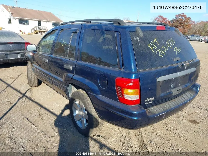 2002 Jeep Grand Cherokee Laredo VIN: 1J4GW48S62C270470 Lot: 40814018