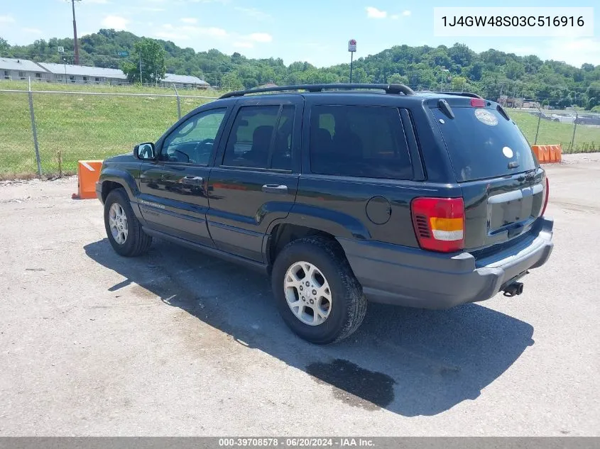 2003 Jeep Grand Cherokee Laredo VIN: 1J4GW48S03C516916 Lot: 39708578