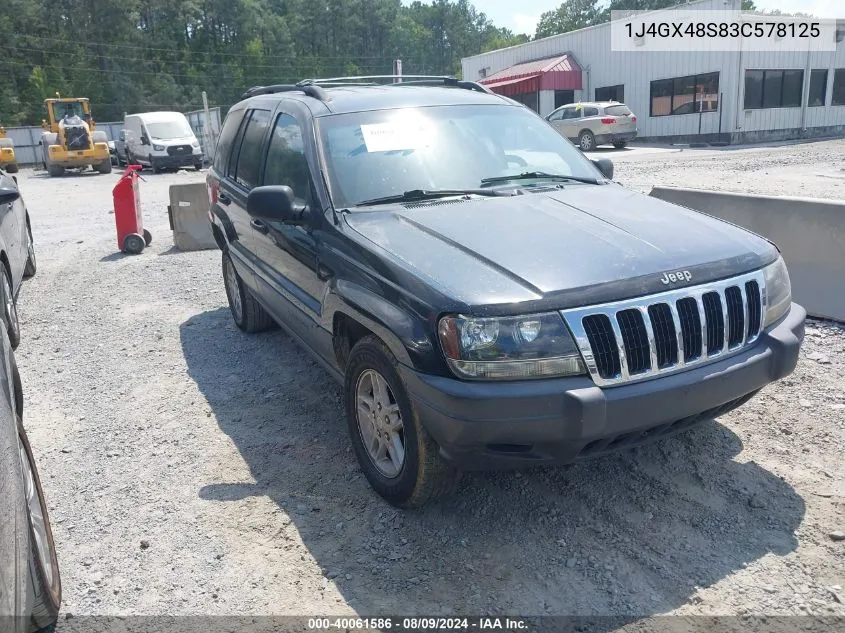 2003 Jeep Grand Cherokee Laredo VIN: 1J4GX48S83C578125 Lot: 40061586