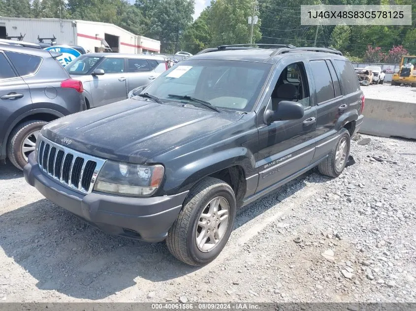 2003 Jeep Grand Cherokee Laredo VIN: 1J4GX48S83C578125 Lot: 40061586