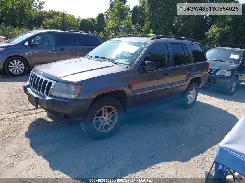 2003 Jeep Grand Cherokee Laredo VIN: 1J4GW48S13C554025 Lot: 40283025