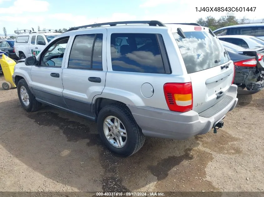 2003 Jeep Grand Cherokee Laredo VIN: 1J4GX48S43C601447 Lot: 40337410