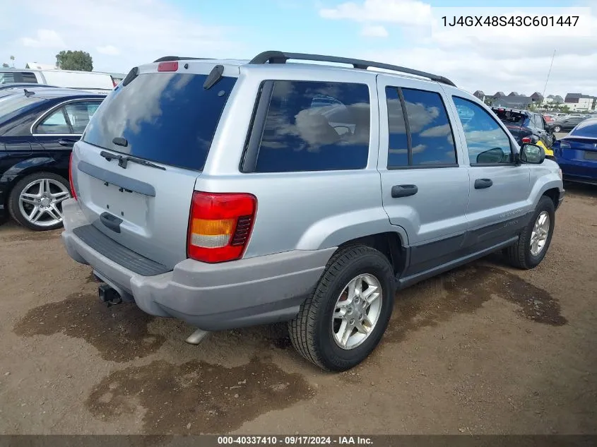 2003 Jeep Grand Cherokee Laredo VIN: 1J4GX48S43C601447 Lot: 40337410