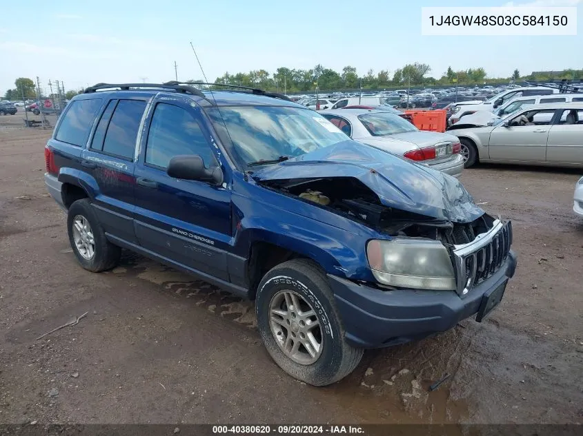 2003 Jeep Grand Cherokee Laredo VIN: 1J4GW48S03C584150 Lot: 40380620