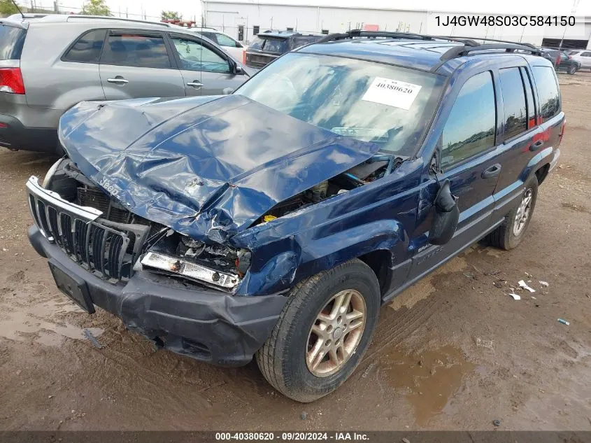 2003 Jeep Grand Cherokee Laredo VIN: 1J4GW48S03C584150 Lot: 40380620