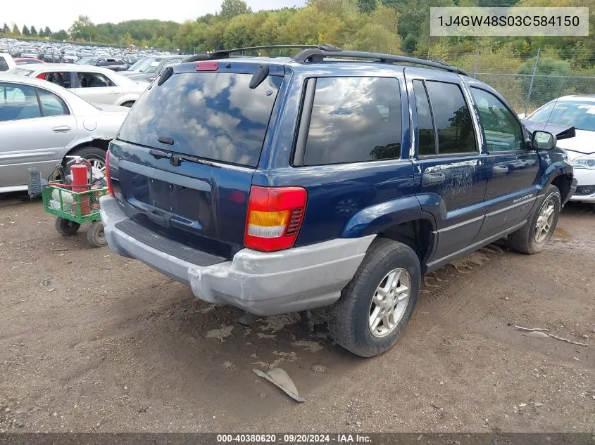 2003 Jeep Grand Cherokee Laredo VIN: 1J4GW48S03C584150 Lot: 40380620