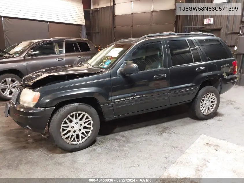 2003 Jeep Grand Cherokee Limited VIN: 1J8GW58N83C571399 Lot: 40450936