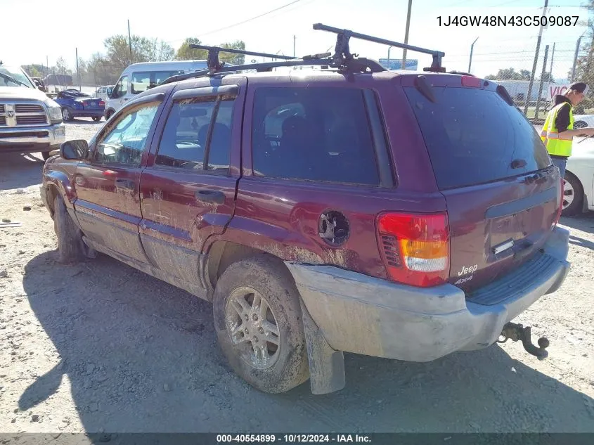 2003 Jeep Grand Cherokee Laredo VIN: 1J4GW48N43C509087 Lot: 40554899