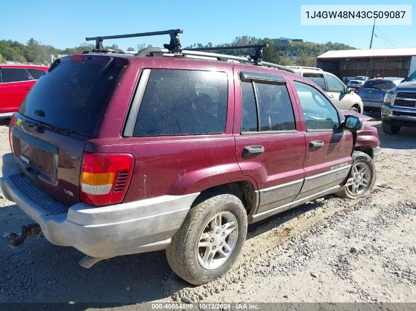 2003 Jeep Grand Cherokee Laredo VIN: 1J4GW48N43C509087 Lot: 40554899