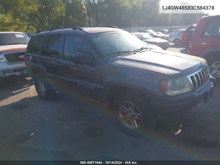 2003 Jeep Grand Cherokee Laredo VIN: 1J4GW48S83C584378 Lot: 40571844