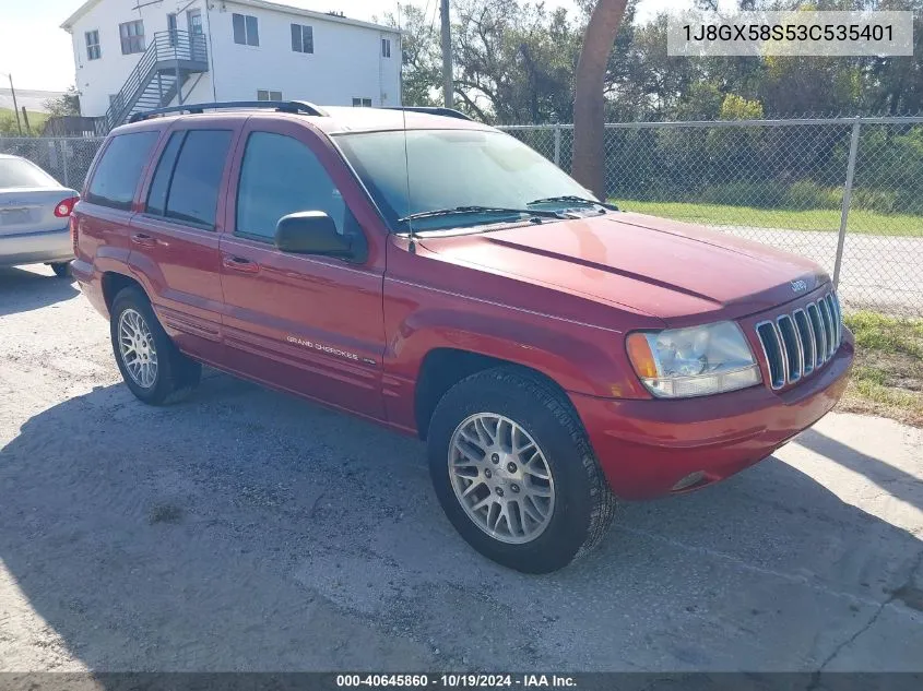 1J8GX58S53C535401 2003 Jeep Grand Cherokee Limited