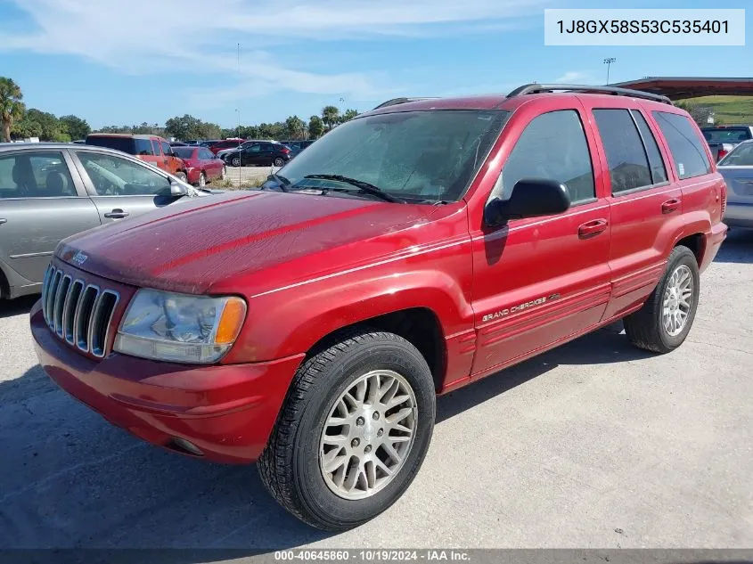 1J8GX58S53C535401 2003 Jeep Grand Cherokee Limited