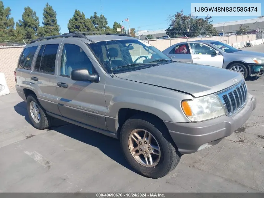 2003 Jeep Grand Cherokee Laredo VIN: 1J8GW48N83C585474 Lot: 40690676