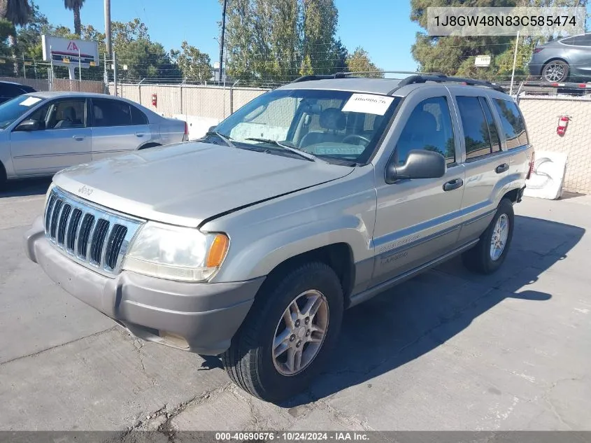 2003 Jeep Grand Cherokee Laredo VIN: 1J8GW48N83C585474 Lot: 40690676