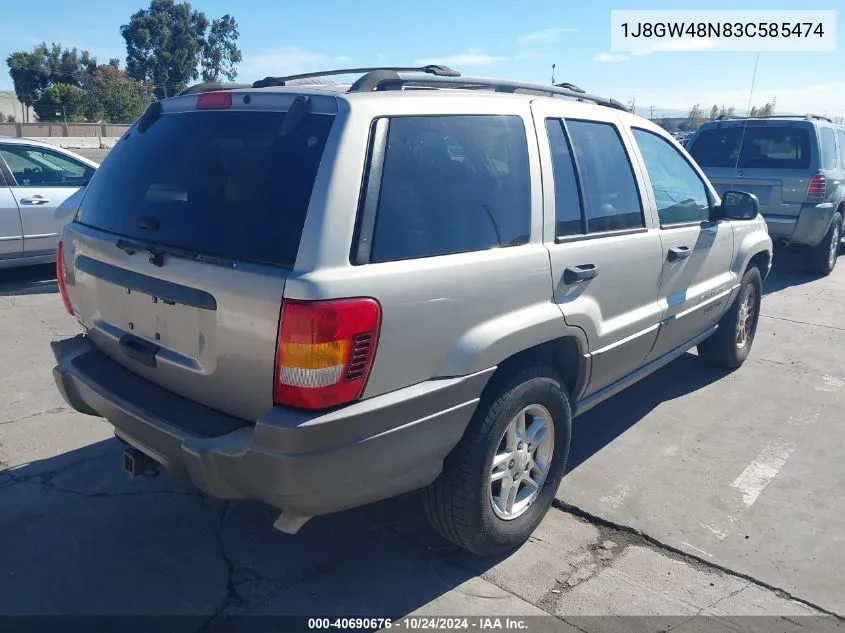 2003 Jeep Grand Cherokee Laredo VIN: 1J8GW48N83C585474 Lot: 40690676