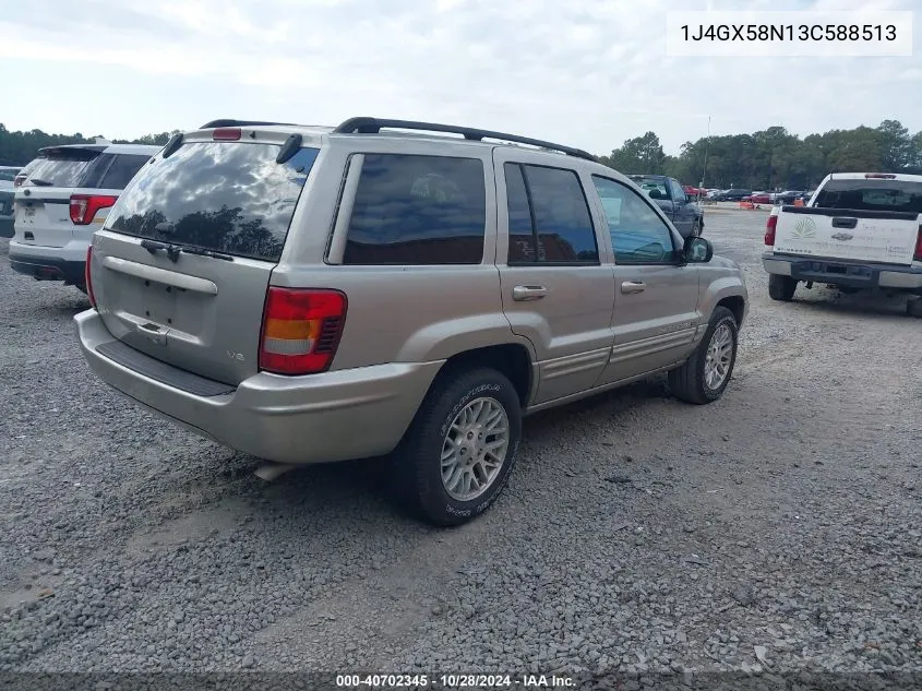 2003 Jeep Grand Cherokee Limited VIN: 1J4GX58N13C588513 Lot: 40702345