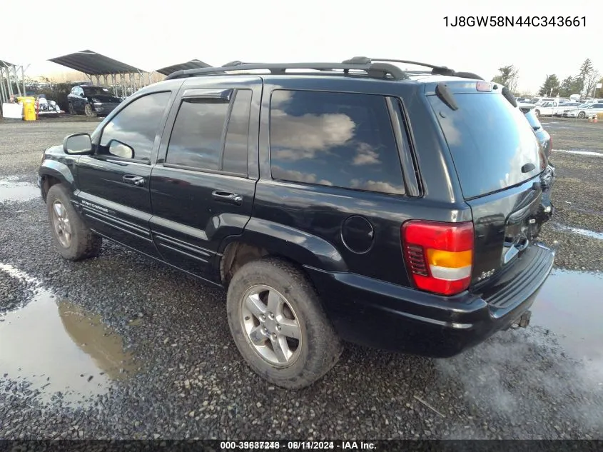 2004 Jeep Grand Cherokee Limited VIN: 1J8GW58N44C343661 Lot: 39637248