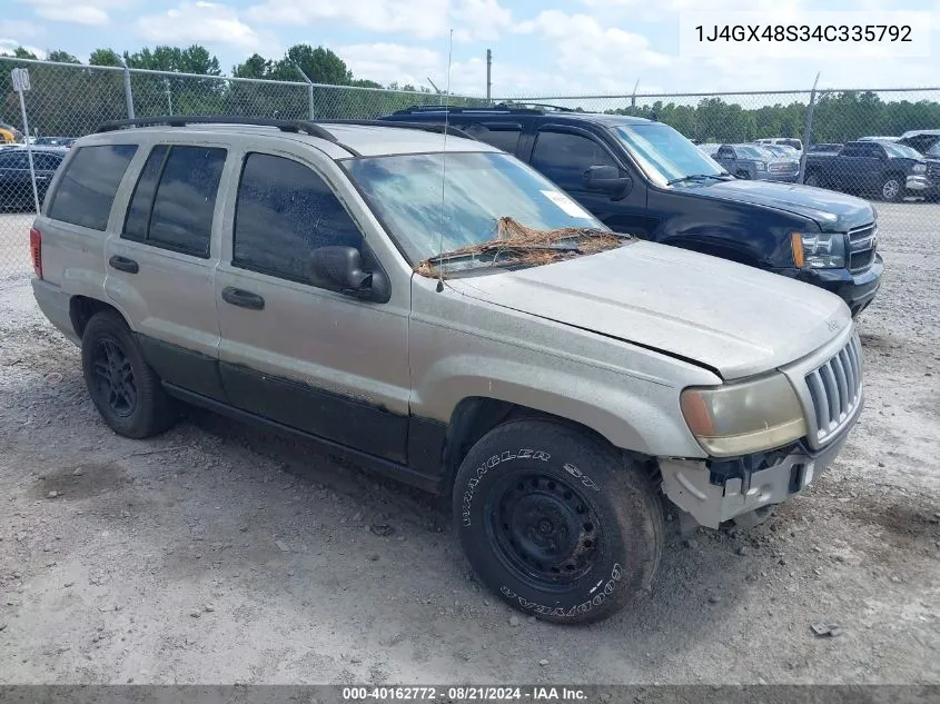 2004 Jeep Grand Cherokee Laredo VIN: 1J4GX48S34C335792 Lot: 40162772