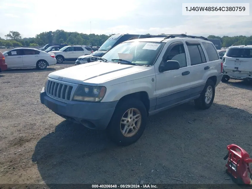 2004 Jeep Grand Cherokee Laredo VIN: 1J4GW48S64C380759 Lot: 40206548