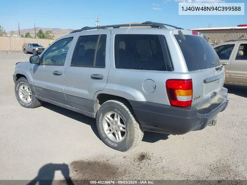 2004 Jeep Grand Cherokee Laredo VIN: 1J4GW48N94C399588 Lot: 40236676