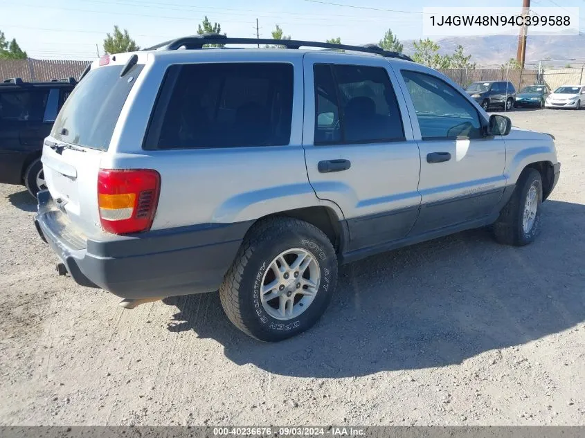 1J4GW48N94C399588 2004 Jeep Grand Cherokee Laredo