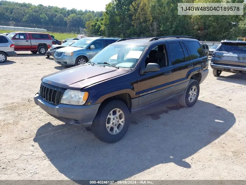 2004 Jeep Grand Cherokee Laredo VIN: 1J4GW48S04C189578 Lot: 40246137