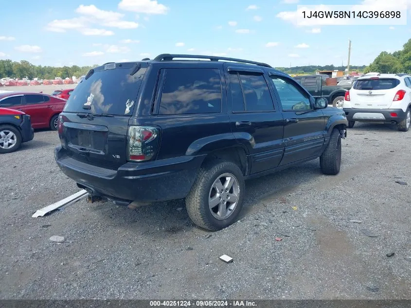 2004 Jeep Grand Cherokee Limited VIN: 1J4GW58N14C396898 Lot: 40251224