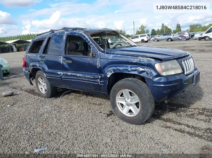 2004 Jeep Grand Cherokee Laredo VIN: 1J8GW48S84C218016 Lot: 40271301