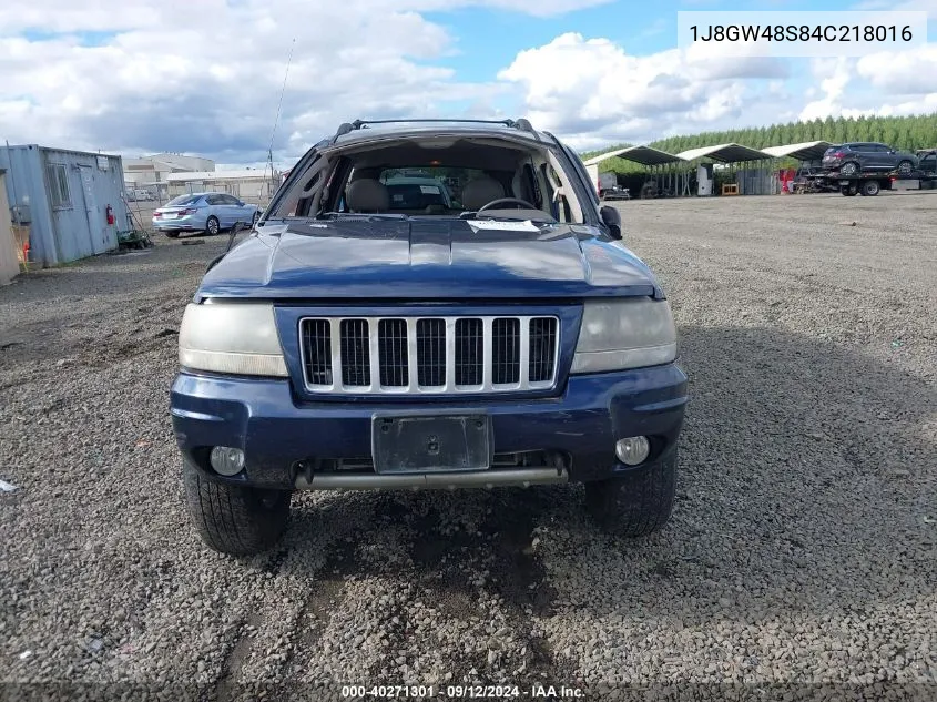 2004 Jeep Grand Cherokee Laredo VIN: 1J8GW48S84C218016 Lot: 40271301