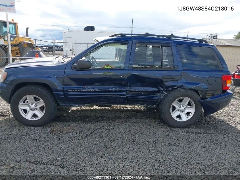 2004 Jeep Grand Cherokee Laredo VIN: 1J8GW48S84C218016 Lot: 40271301