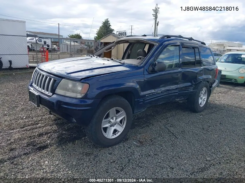 2004 Jeep Grand Cherokee Laredo VIN: 1J8GW48S84C218016 Lot: 40271301