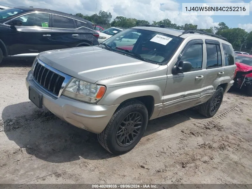 2004 Jeep Grand Cherokee Limited VIN: 1J4GW58N84C252216 Lot: 40289035