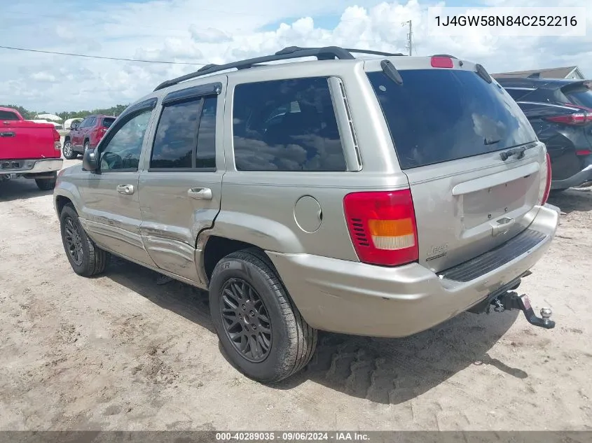 2004 Jeep Grand Cherokee Limited VIN: 1J4GW58N84C252216 Lot: 40289035