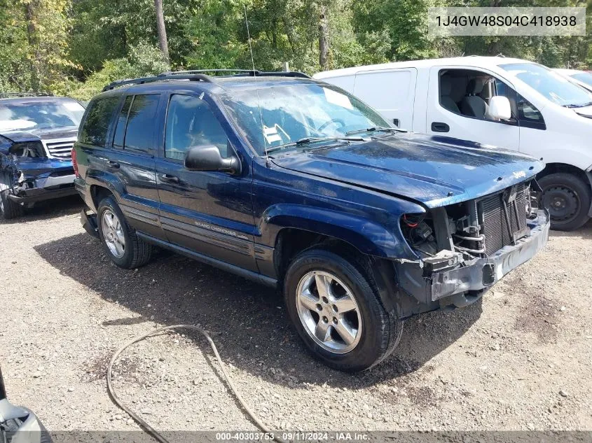 1J4GW48S04C418938 2004 Jeep Grand Cherokee Laredo