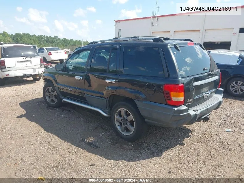 2004 Jeep Grand Cherokee Laredo VIN: 1J4GW48J04C218911 Lot: 40318582