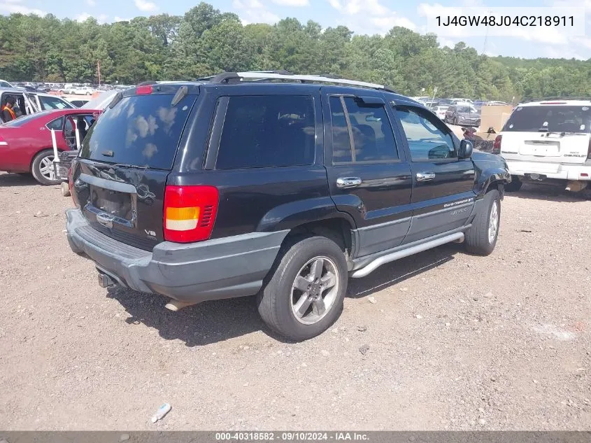 2004 Jeep Grand Cherokee Laredo VIN: 1J4GW48J04C218911 Lot: 40318582