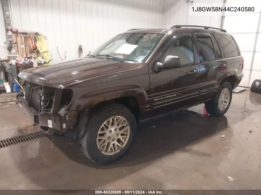 2004 Jeep Grand Cherokee Limited VIN: 1J8GW58N44C240580 Lot: 40320699