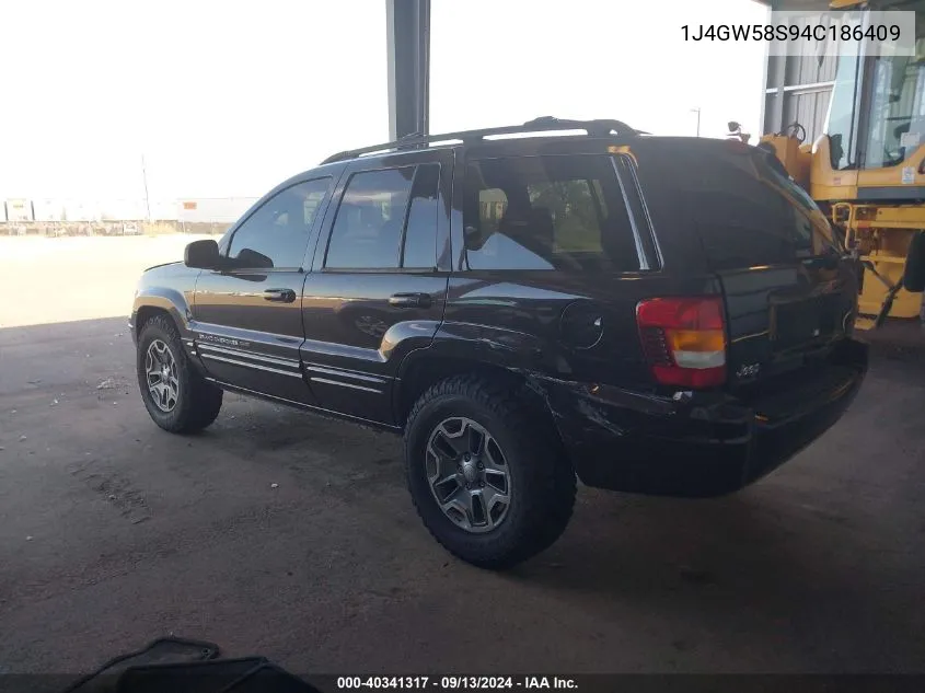 2004 Jeep Grand Cherokee Limited VIN: 1J4GW58S94C186409 Lot: 40341317