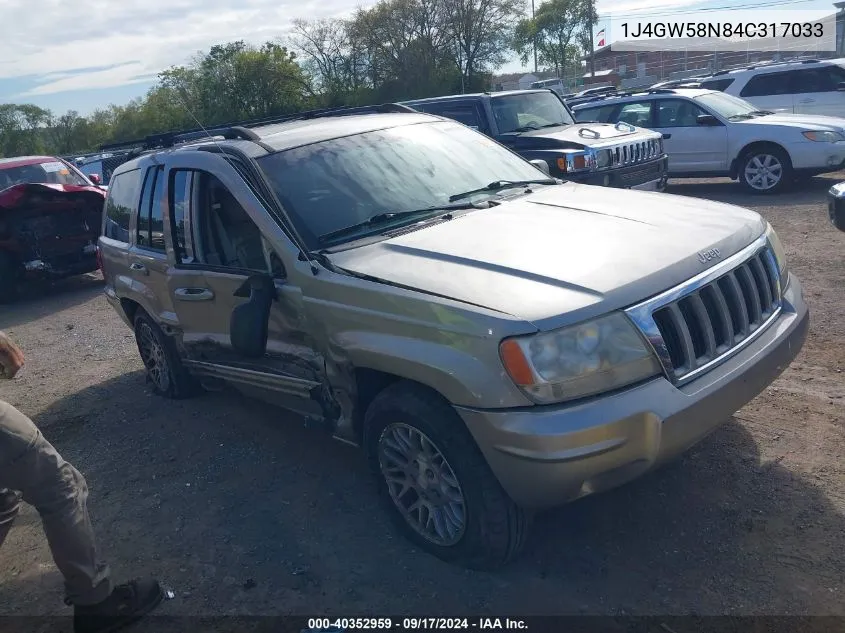 2004 Jeep Grand Cherokee Limited VIN: 1J4GW58N84C317033 Lot: 40352959