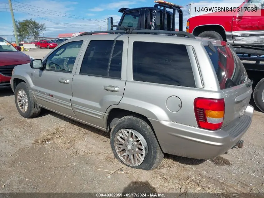 2004 Jeep Grand Cherokee Limited VIN: 1J4GW58N84C317033 Lot: 40352959