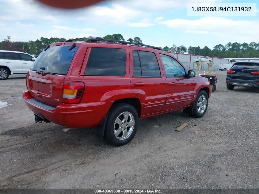 2004 Jeep Grand Cherokee Limited VIN: 1J8GX58J94C131932 Lot: 40369838